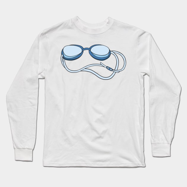 Swim Goggles Long Sleeve T-Shirt by murialbezanson